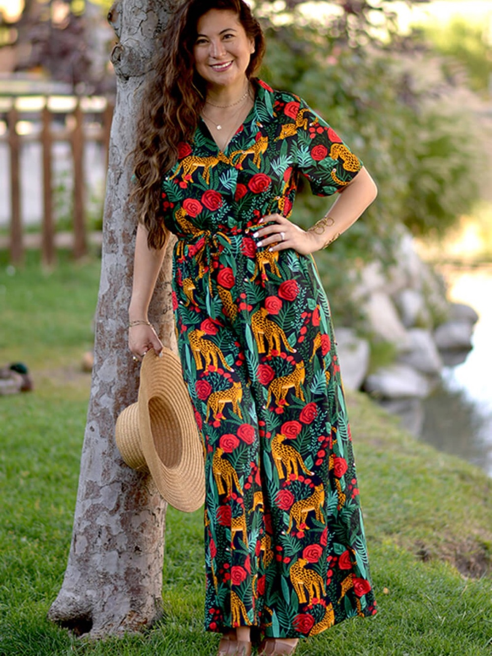 JAGUAR PARADISE BLACK ANIMAL PRINT JUMPSUIT